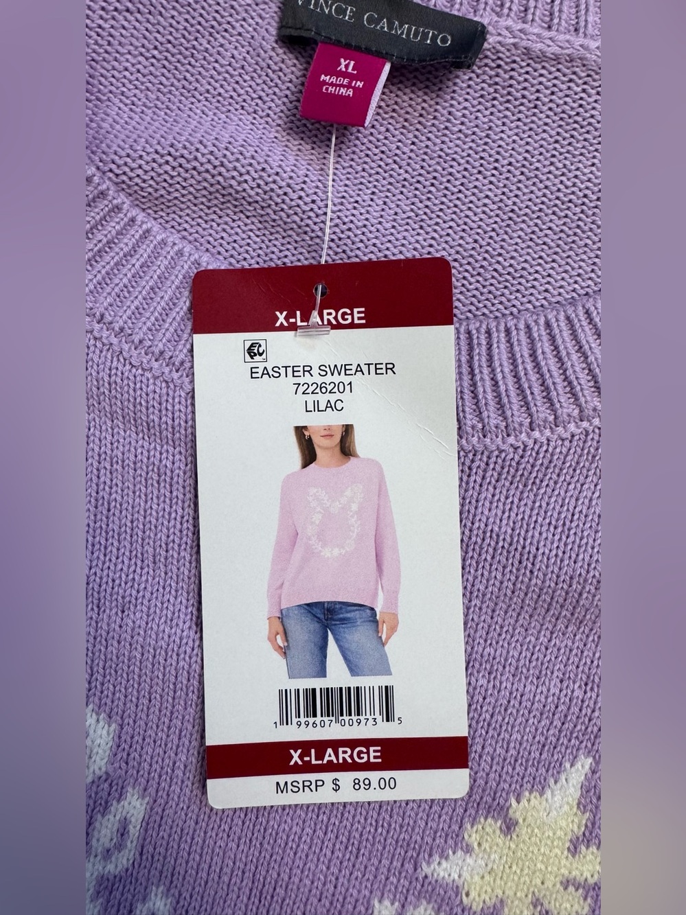 Vince Camuto 100% cotton Lilac Women's Sweater - X-Large